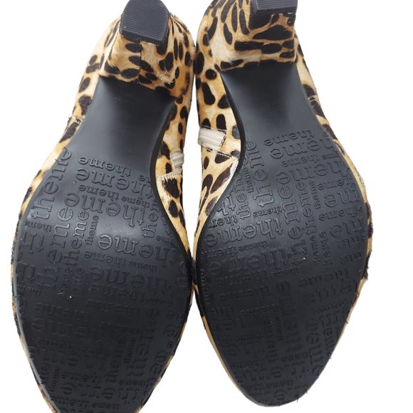 Theme Leopard Calf Hair Booties Women's Size 8M - Picture 6 of 9